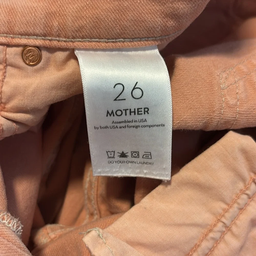 Like new MOTHER the insider ankle fray Jeans in Soft Peach 26 - Picture 8 of 12